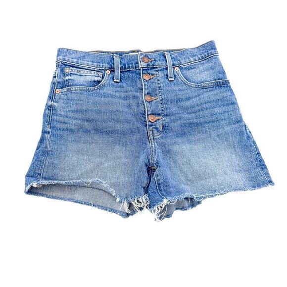 Madewell High Rise Denim Shorts Button Fly Jean Shorts Size 27 - Picture 1 of 4